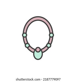 necklace icon vector illustration logo template for many purpose. Isolated on white background. full color cartoon