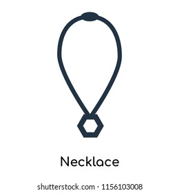 Necklace icon vector isolated on white background. thin symbols or lined elements in outline style