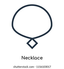 Necklace icon vector isolated on white background. thin symbols or lined elements in outline style