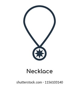 Necklace icon vector isolated on white background. thin symbols or lined elements in outline style