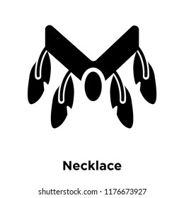 Necklace icon vector isolated on white background, logo concept of Necklace sign on transparent background, filled black symbol