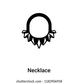 Necklace icon vector isolated on white background, logo concept of Necklace sign on transparent background, filled black symbol