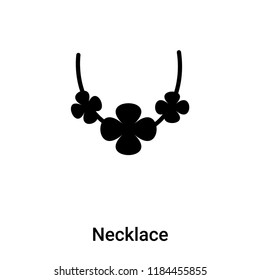 Necklace icon vector isolated on white background, logo concept of Necklace sign on transparent background, filled black symbol