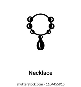 Necklace icon vector isolated on white background, logo concept of Necklace sign on transparent background, filled black symbol