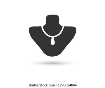 necklace icon, vector jewelry necklace silhouette isolated, beauty design illustration