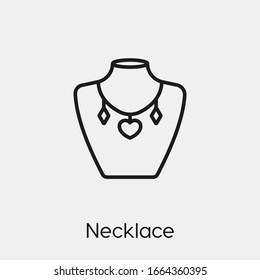 necklace icon vector. Linear style sign for mobile concept and web design. necklace symbol illustration. Pixel vector graphics - Vector.