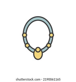 Necklace icon vector on white background.