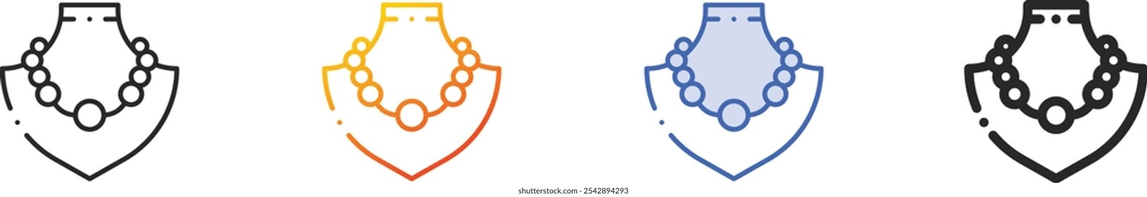 necklace icon.Thin Linear, Gradient, Blue Stroke and bold Style Design Isolated On White Background