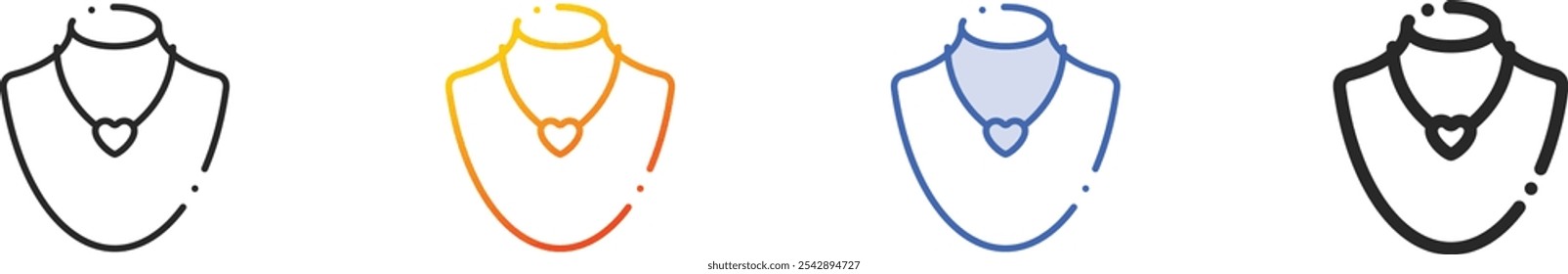 necklace icon.Thin Linear, Gradient, Blue Stroke and bold Style Design Isolated On White Background