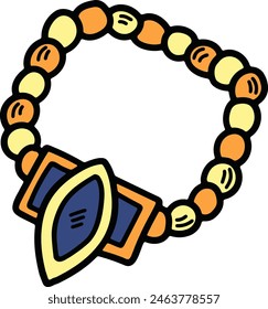 a necklace illustration Hand drawn in line style