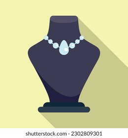 Necklace jewelry dummy icon flat vector. Fashion chain. Bracelet pearl