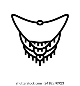 necklace jewelry fashion line icon vector. necklace jewelry fashion sign. isolated contour symbol black illustration
