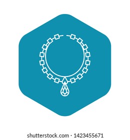 Necklace jewelry icon. Outline necklace jewelry vector icon for web design isolated on white background