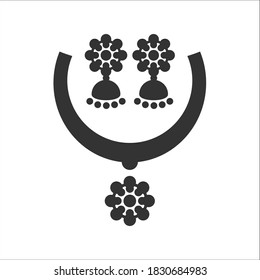 Necklace, jewelry icon, vector graphics
