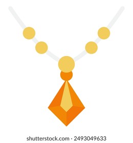 Necklace Jewelry lifestyle icon illustration
