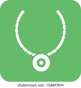 Necklace, jewelry, silver icon vector image. Can also be used for wedding. Suitable for use on web apps, mobile apps and print media.