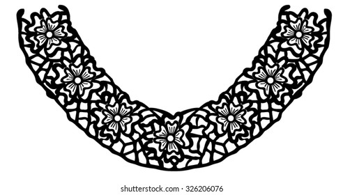 Necklace lace in vector