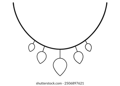 Necklace line art delicate design elegant and intricate beauty