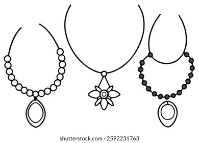 Necklace line art design for modern jewelry pieces
