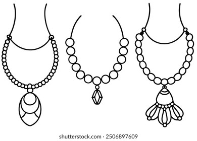 Necklace line art simple yet stunning visual of graceful jewelry