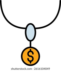 Necklace Line Filled Vector Icon Design