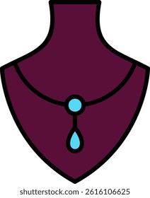 Necklace Line Filled Vector Icon Design