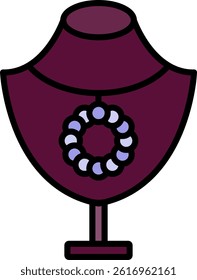 Necklace Line Filled Vector Icon Design