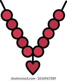 Necklace Line Filled Vector Icon Design