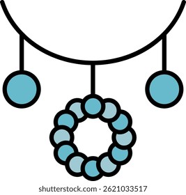 Necklace Line Filled Vector Icon Design