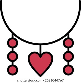 Necklace Line Filled Vector Icon Design