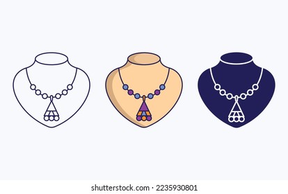 Línea de collar e icono de glifo, ilustración vectorial