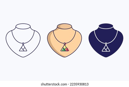 Necklace line and glyph icon, vector illustration