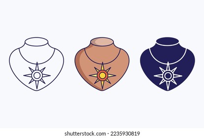 Necklace line and glyph icon, vector illustration