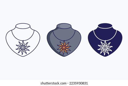 Necklace line and glyph icon, vector illustration