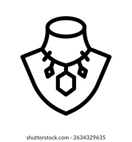 necklace line icon illustration vector graphic. Simple element illustration vector graphic, suitable for app, websites, and presentations isolated on white background