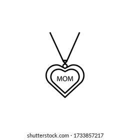 necklace line illustration icon on white background
