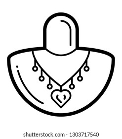 Necklace line vector icon 