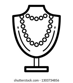 Necklace line vector icon 