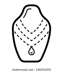 Necklace line vector icon 