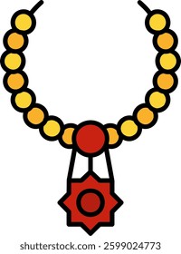 Necklace Line vector Icon Design
