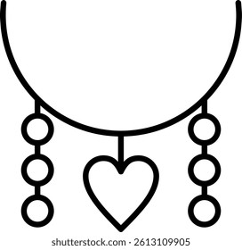 Necklace Line Vector Icon Design