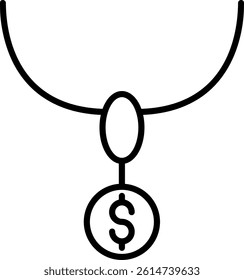 Necklace Line Vector Icon Design