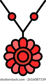 Necklace Line Vector Icon Design
