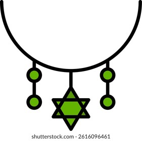 Necklace Line Vector Icon Design