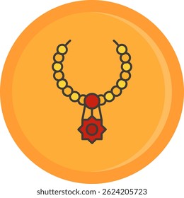 Necklace Line vector Icon Design