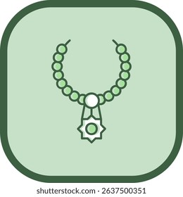 Necklace Line vector Icon Design