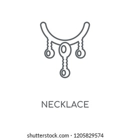 Necklace linear icon. Necklace concept stroke symbol design. Thin graphic elements vector illustration, outline pattern on a white background, eps 10.
