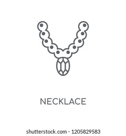 Necklace linear icon. Necklace concept stroke symbol design. Thin graphic elements vector illustration, outline pattern on a white background, eps 10.