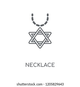 Necklace linear icon. Necklace concept stroke symbol design. Thin graphic elements vector illustration, outline pattern on a white background, eps 10.