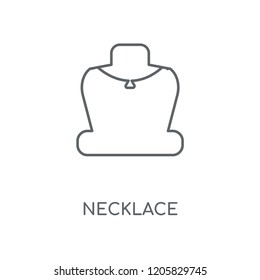 Necklace linear icon. Necklace concept stroke symbol design. Thin graphic elements vector illustration, outline pattern on a white background, eps 10.
